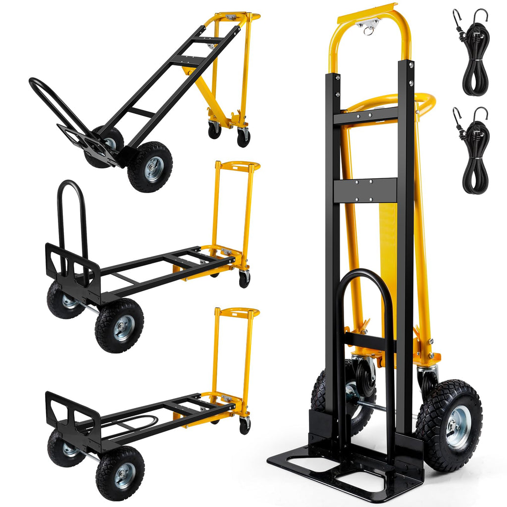 3 in 1 Convertible Hand Truck Dolly Cart with 10" Pneumatic Wheels, 1000LBS Capacity M67590