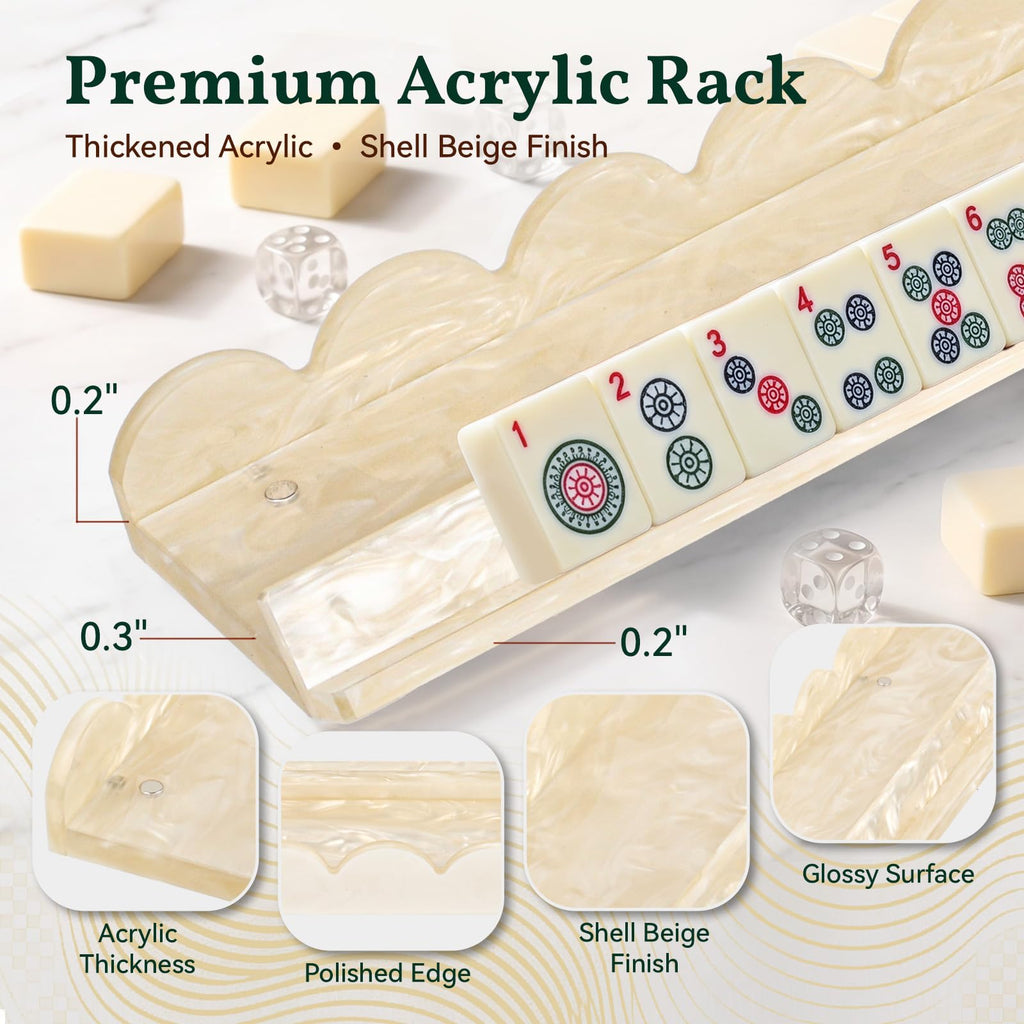 20 Inch Acrylic Mahjong Racks with Magnetic Pushers Set of 4 I79999