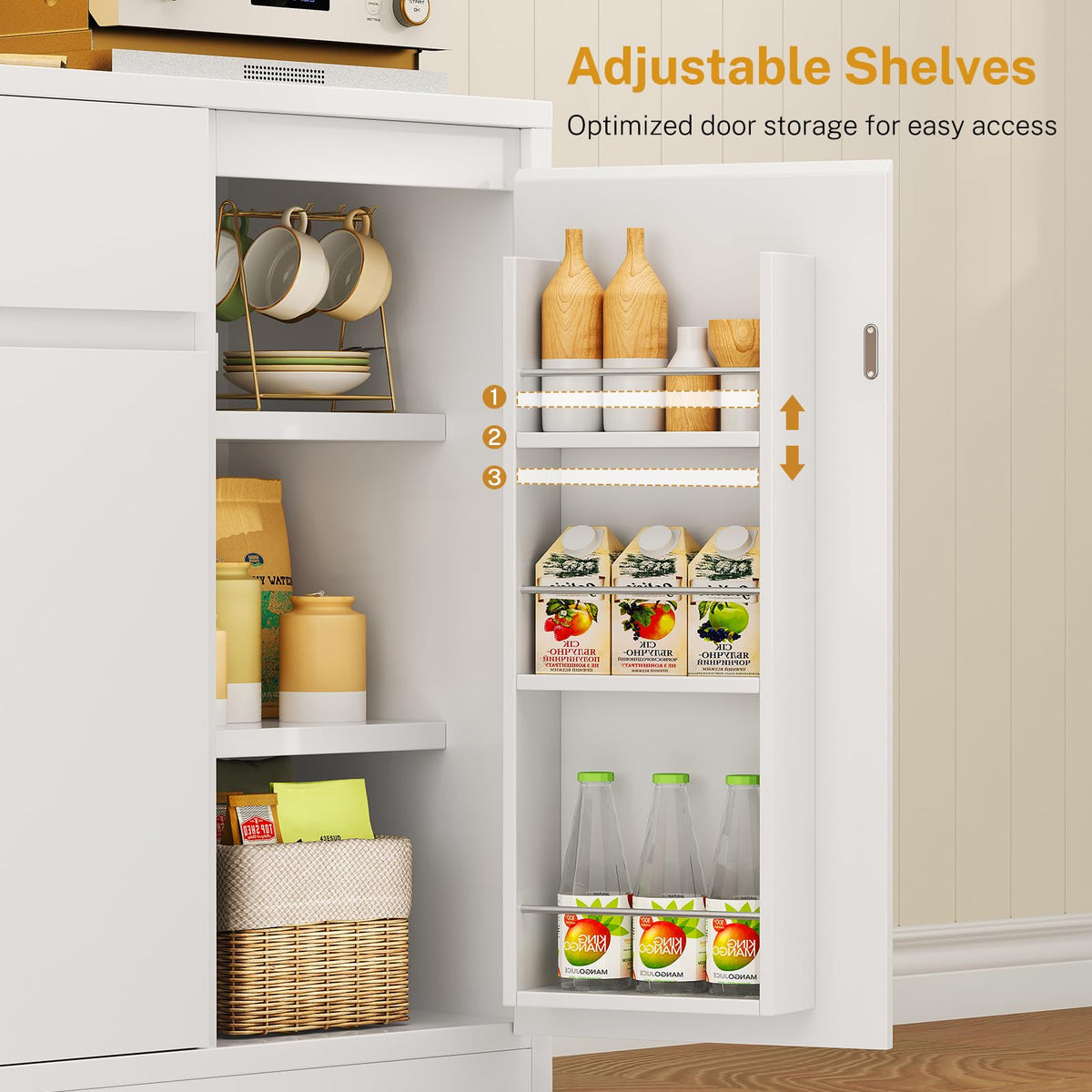 Pantry Cabinet with Charging Station Y265
