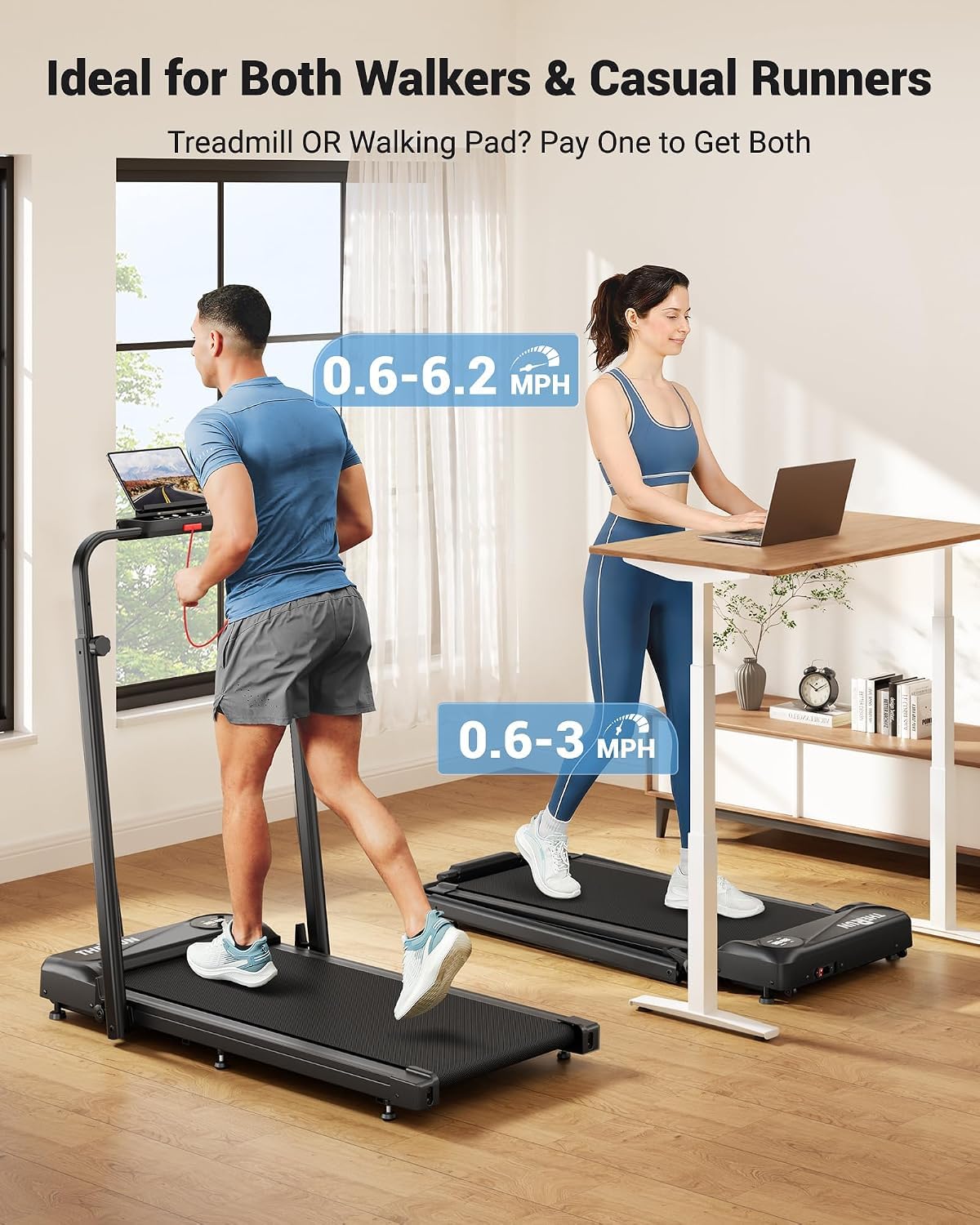 2 in 1 Under Desk Portable Treadmill V904