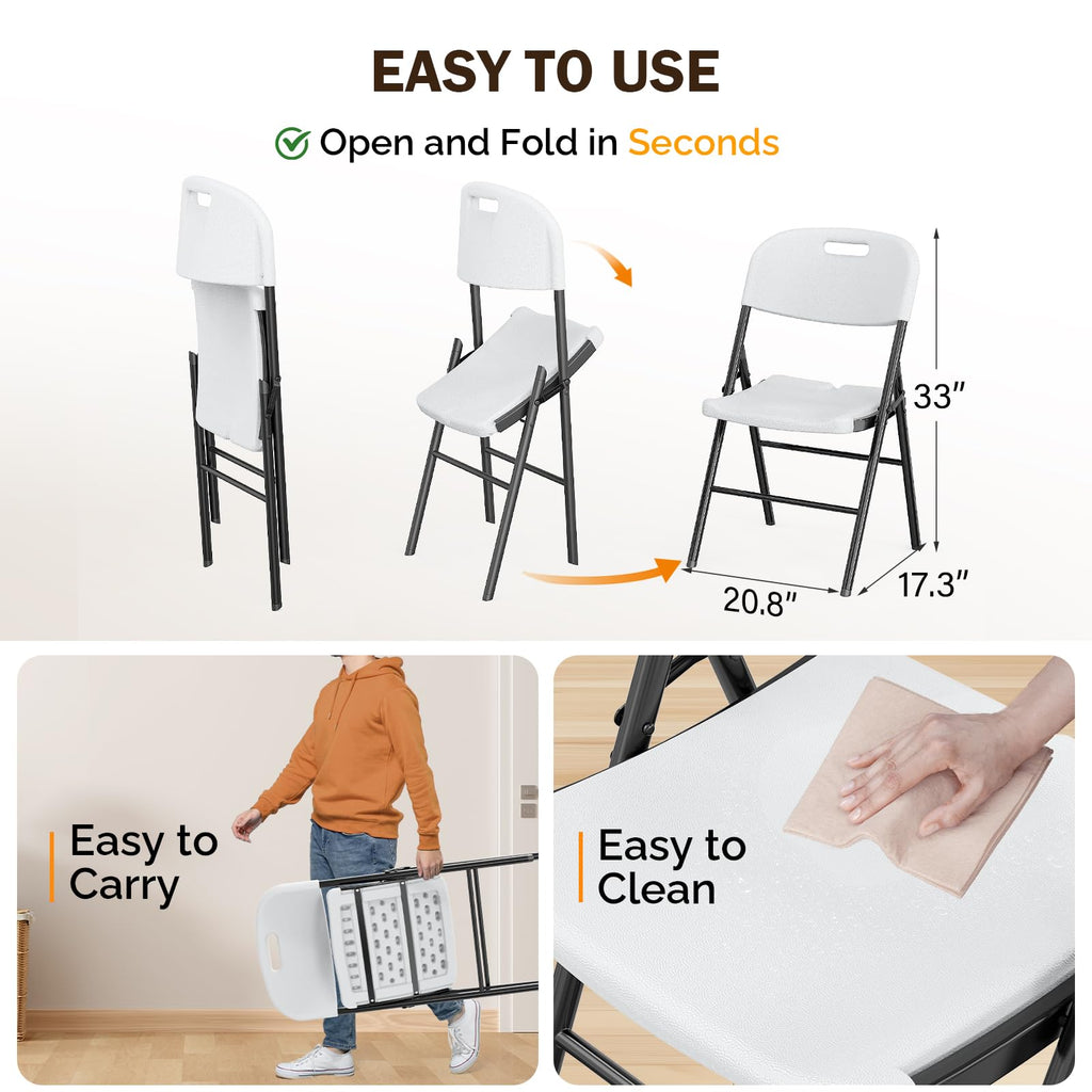 White 4 Pack Folding Chairs T88500