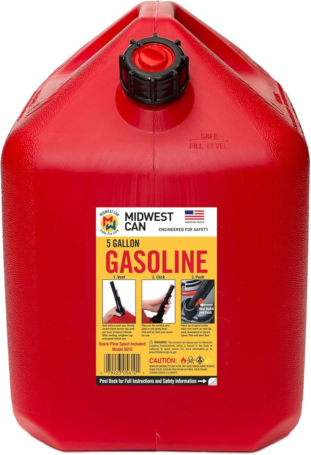 5-Gallon Gas Can Fuel Container with Spout Q16227