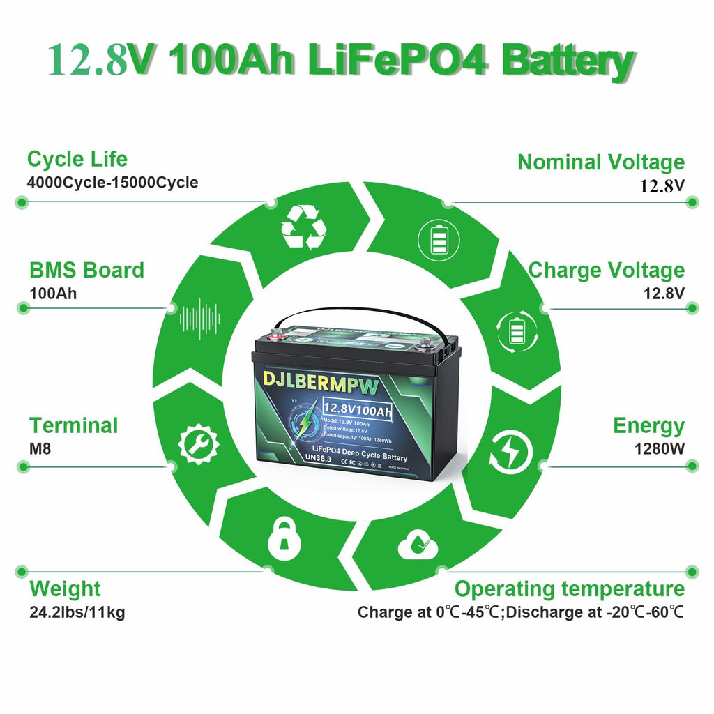 12V 100Ah LiFePO4 Lithium Battery Y252983