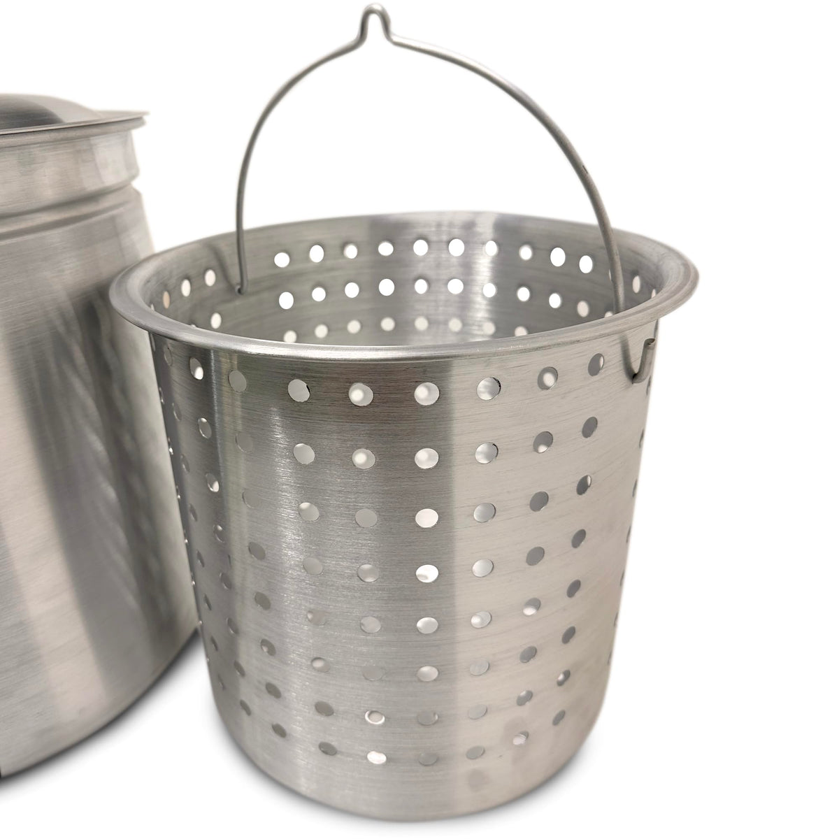 60 Qt Aluminum Stockpot with Basket D585