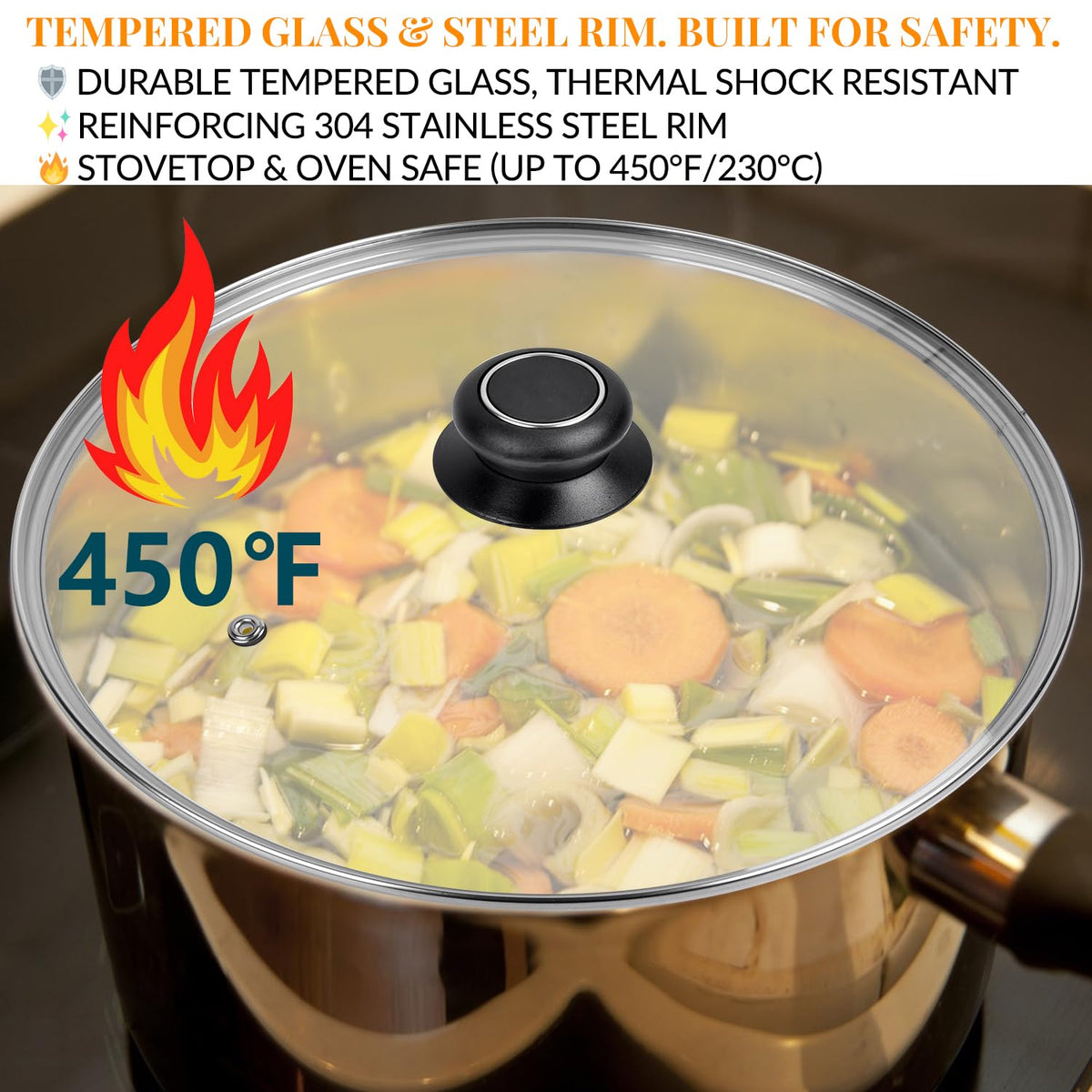 12 Inch Tempered Glass Lid X9106