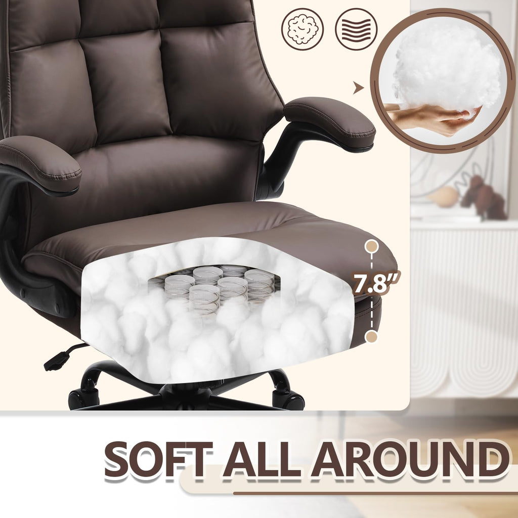 Brown Ergonomic Office Chair with Flip-up Armrests I18591