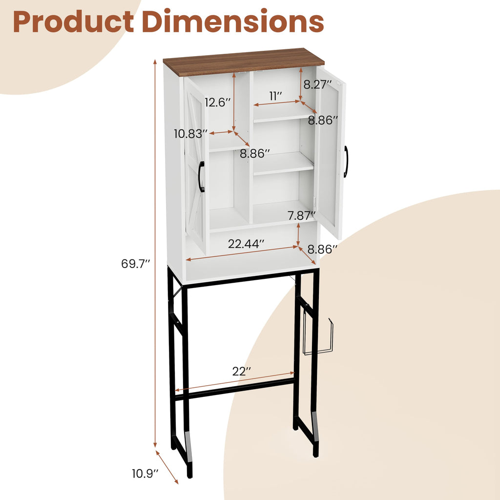 White Over The Toilet Storage Cabinet E590