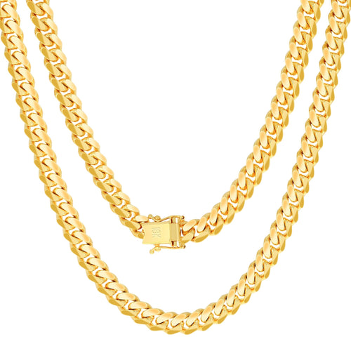 18K Yellow Gold Cuban Link Chain Necklace D898770