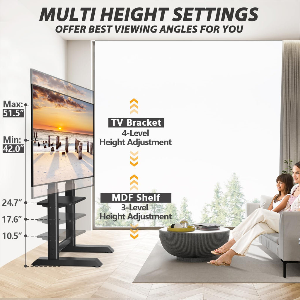 Heavy Duty Rolling TV Stand for 55-100 inch TVs U9146