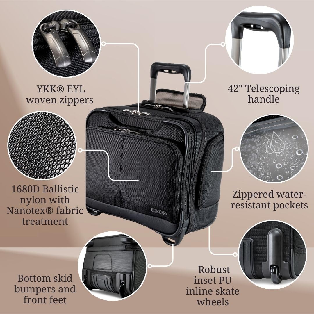 Softside Rolling Laptop Carry-On Luggage W3254