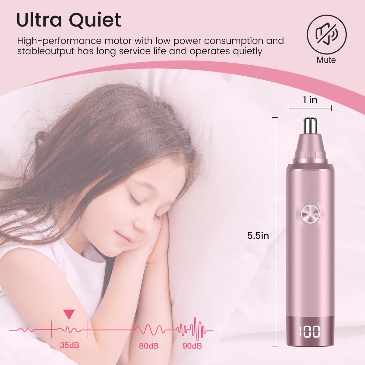 USB Rechargeable Electric Ear and Nose Hair Trimmer V4148