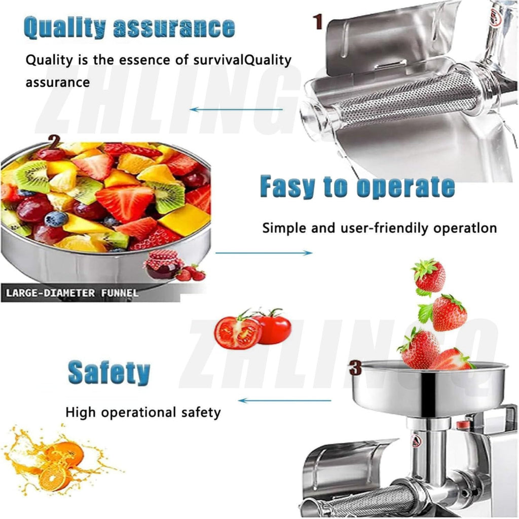 450W Electric Tomato Strainer with Funnel and Trough U516