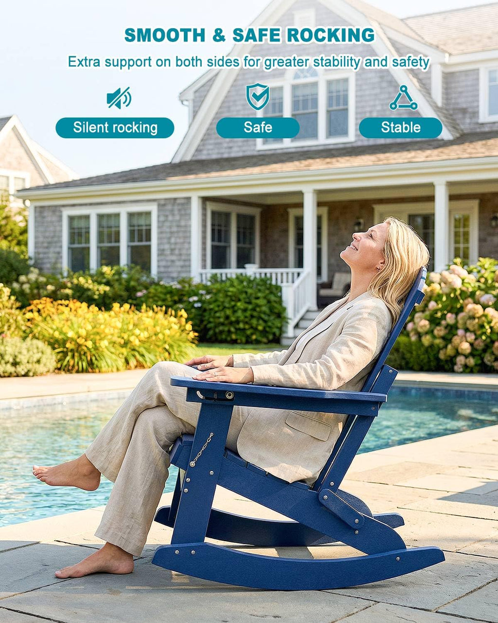 Folding Adirondack Rocking Chair with Ottoman D1651