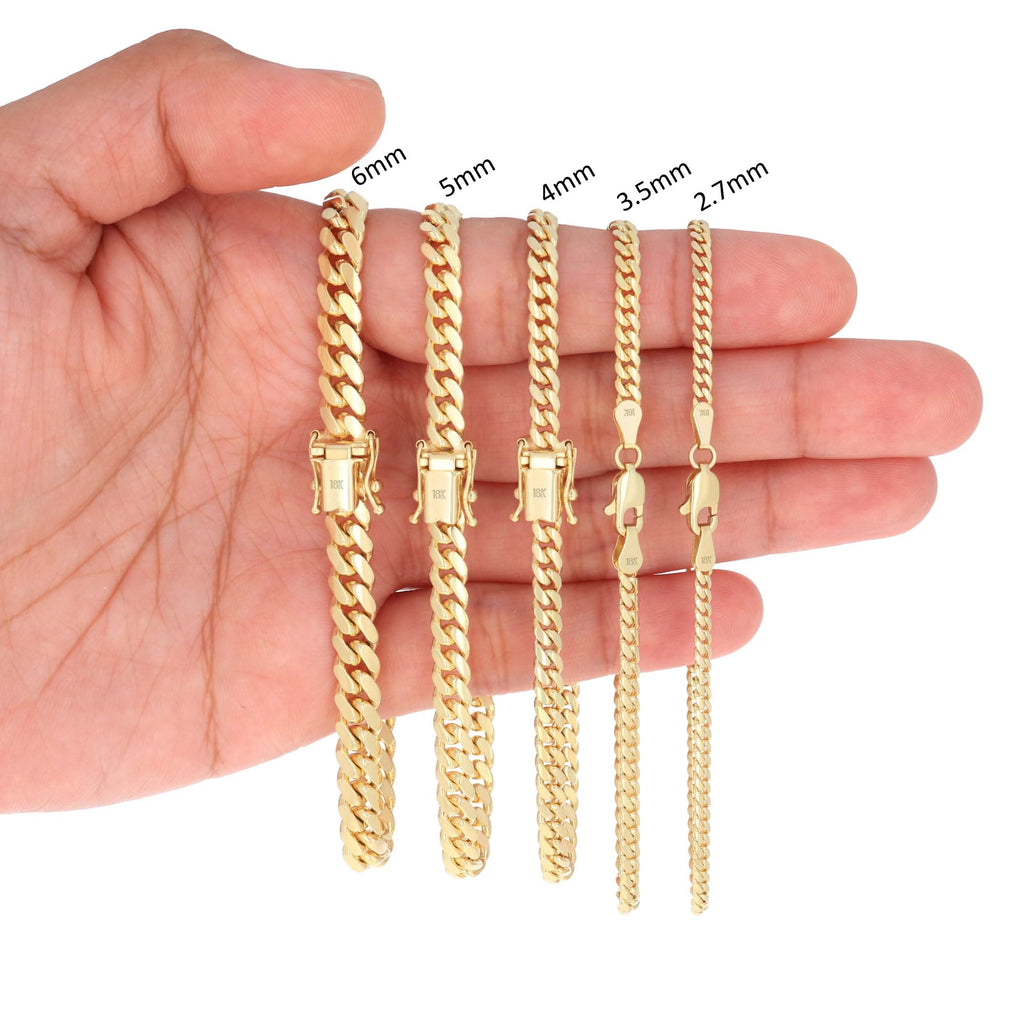 18K Yellow Gold Cuban Link Chain Necklace D898770