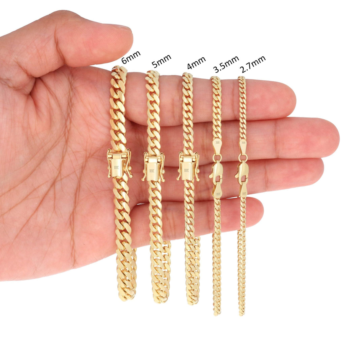 18K Yellow Gold Cuban Link Chain Necklace D898770