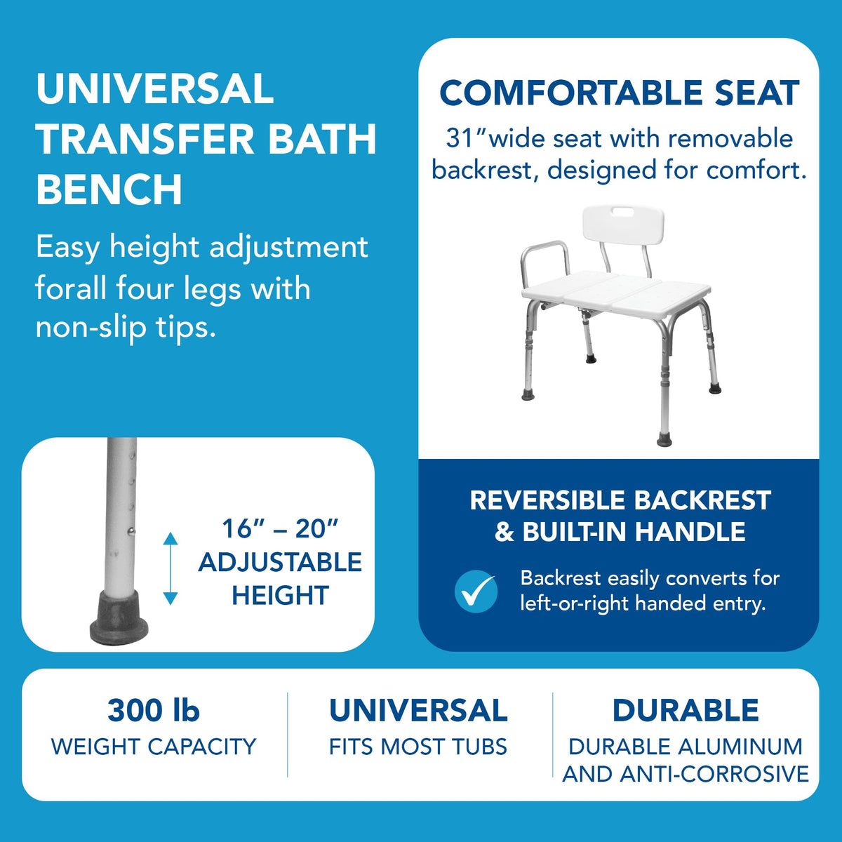 Height Adjustable Shower Bench and Shower Chair P389