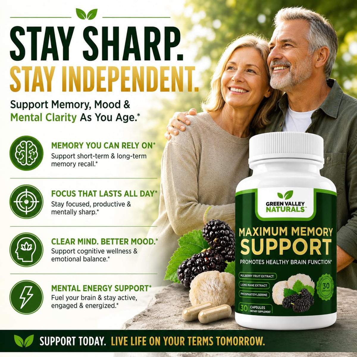 Lion's Mane Mulberry Phosphatidylserine 30 Capsules E60679