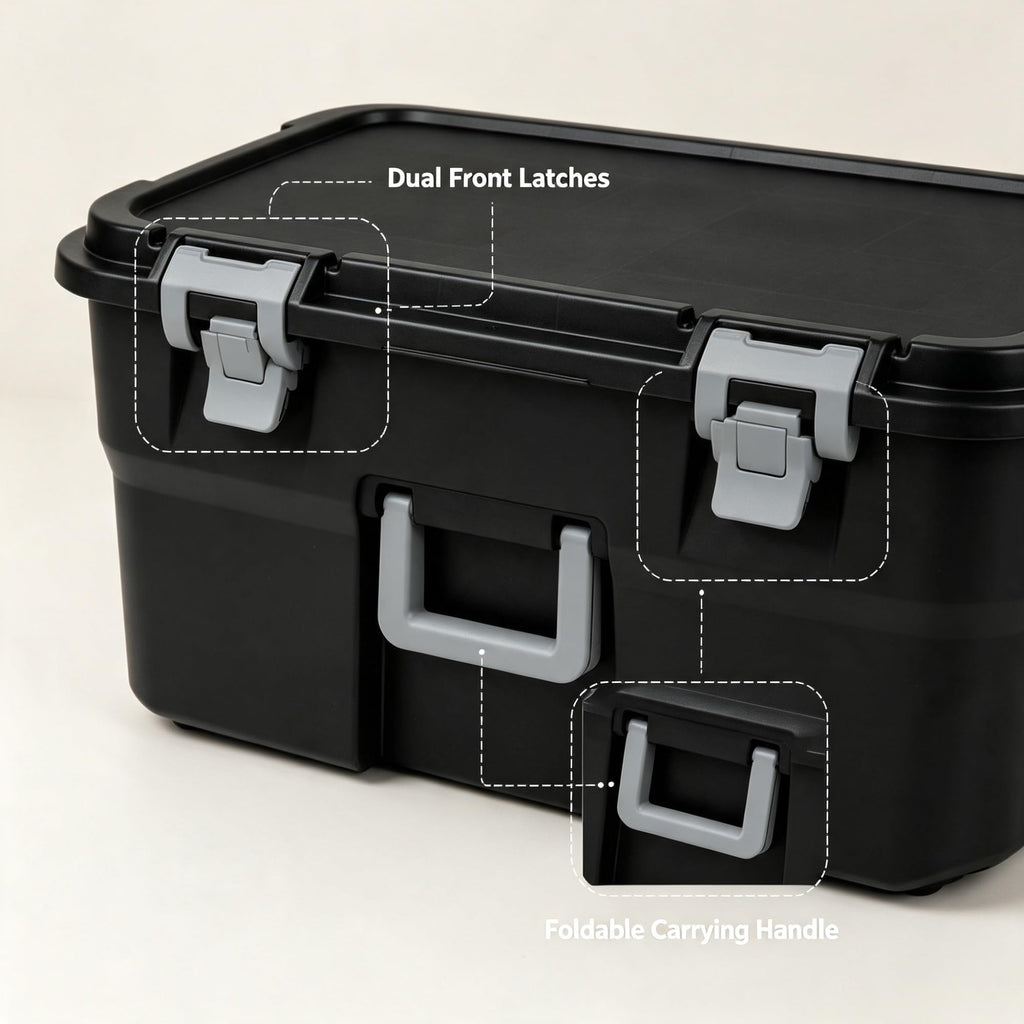 22 Gallon Lockable Wheeled Plastic Storage Trunk T754061