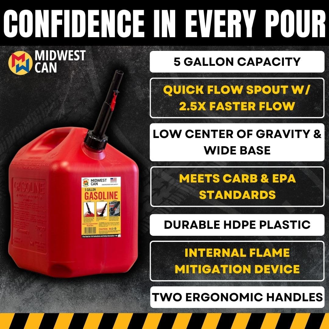 5-Gallon Gas Can Fuel Container with Spout Q16227