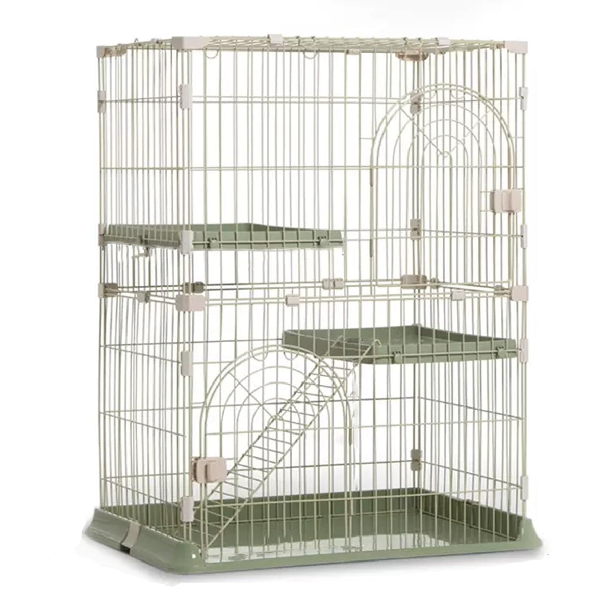 3/4-Tier Wire Cat Cage Playpen Kennel with Hammock H929