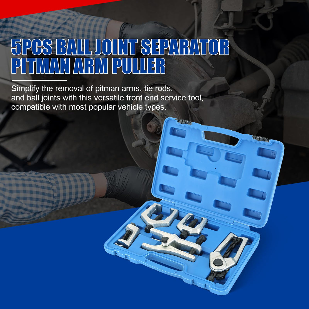 5pcs Ball Joint Separator Pitman Arm Puller Tie Rod End Tool Set Q478332