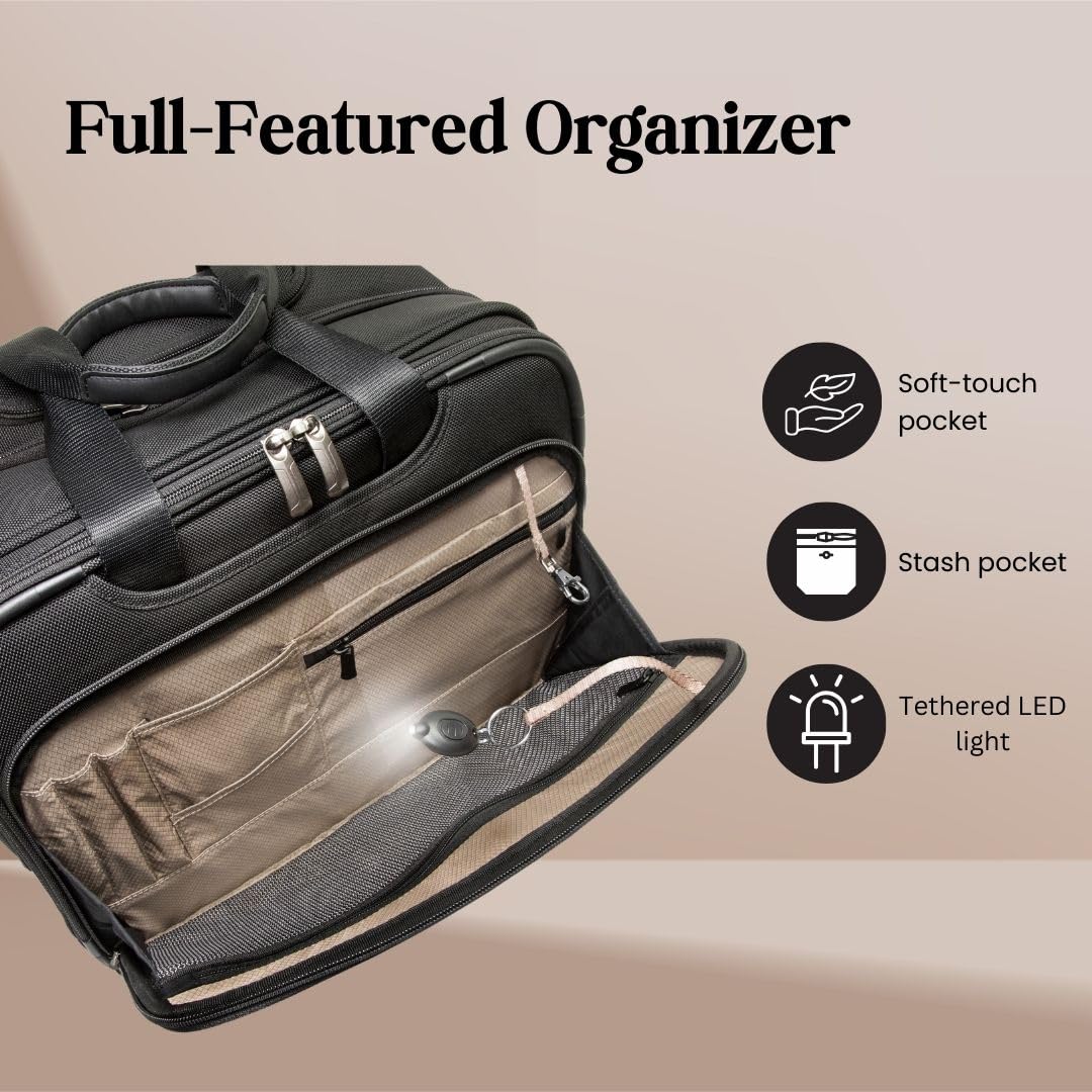 Softside Rolling Laptop Carry-On Luggage W3254