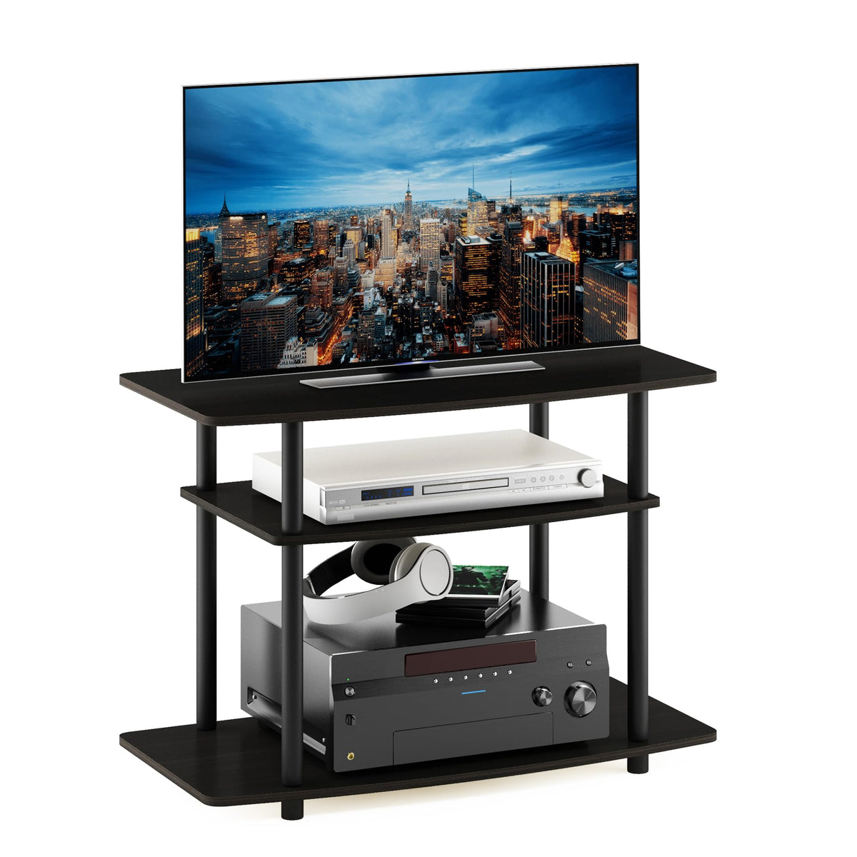 3-Tier Espresso Black TV Stand H5179