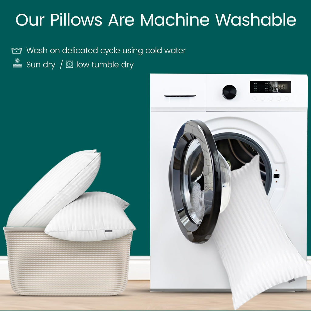 King Size Down Alternative Pillows Set of 2 Cotton Cover 20"x36" F4518