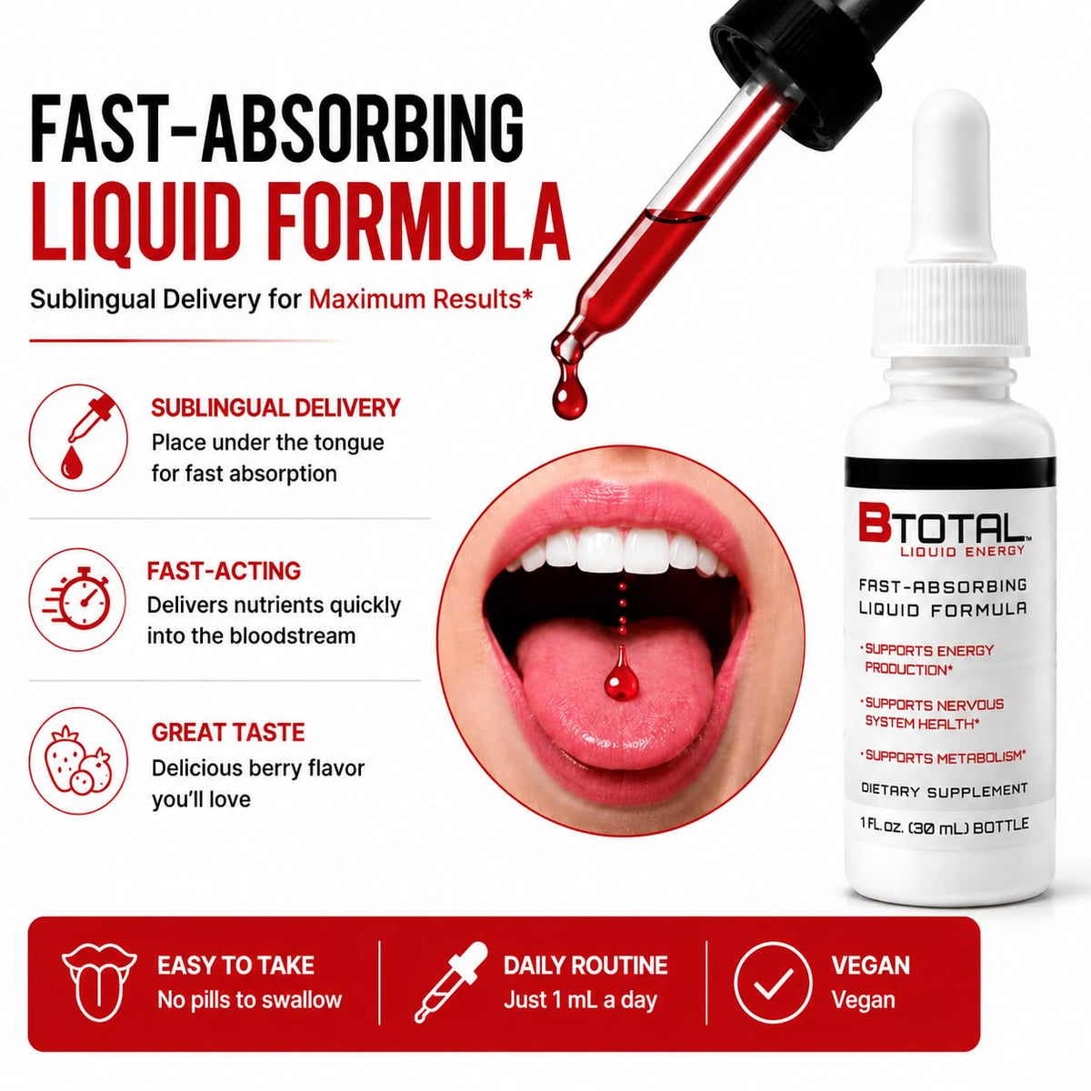 Vitamin B Complex Liquid Drops, B12, Berry, 2 fl oz H267831