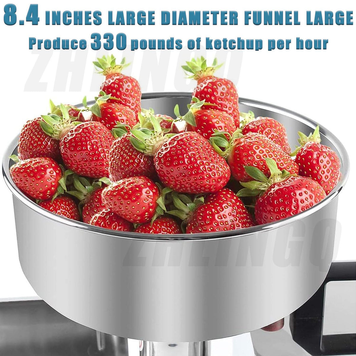 450W Electric Tomato Strainer with Funnel and Trough U516