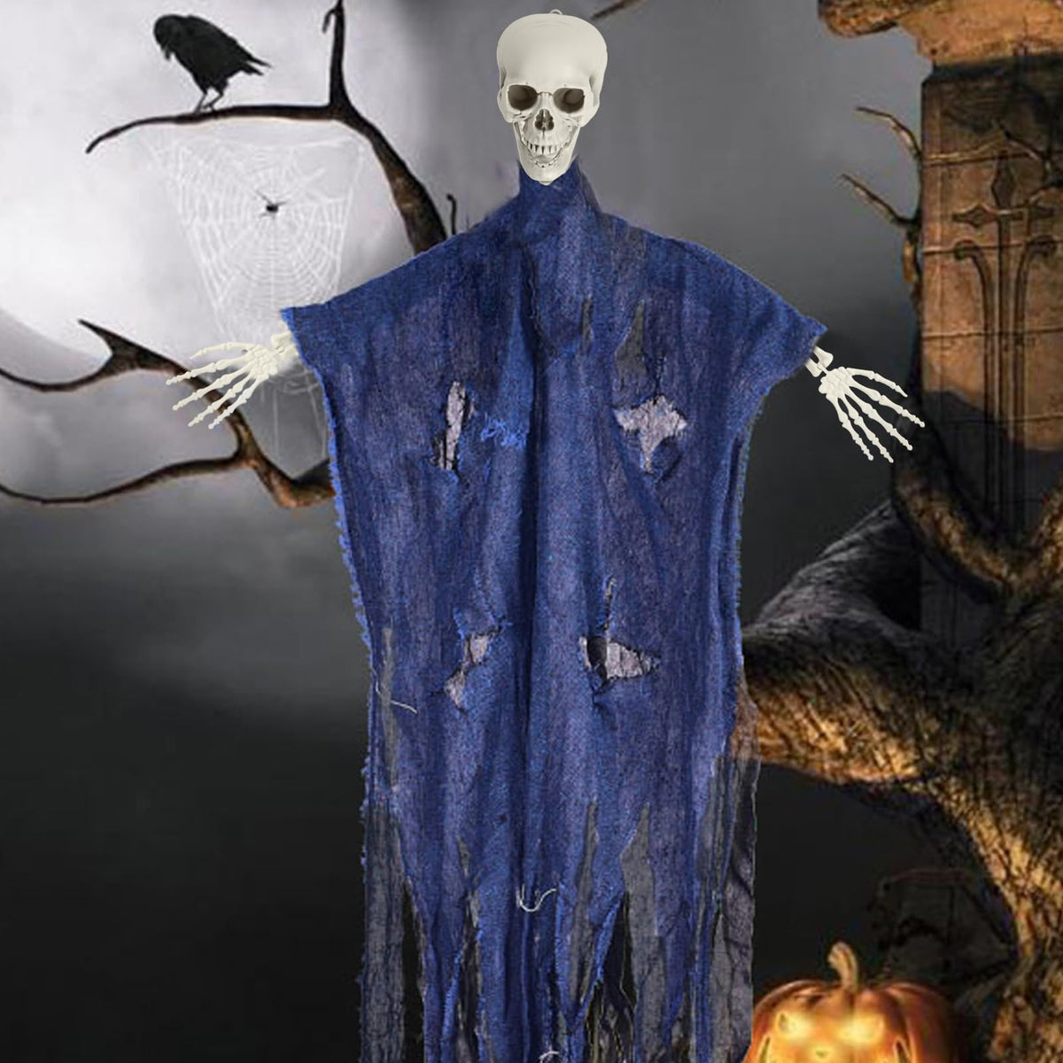 Halloween Skeleton Decoration 65inch Plastic Life Size K45483