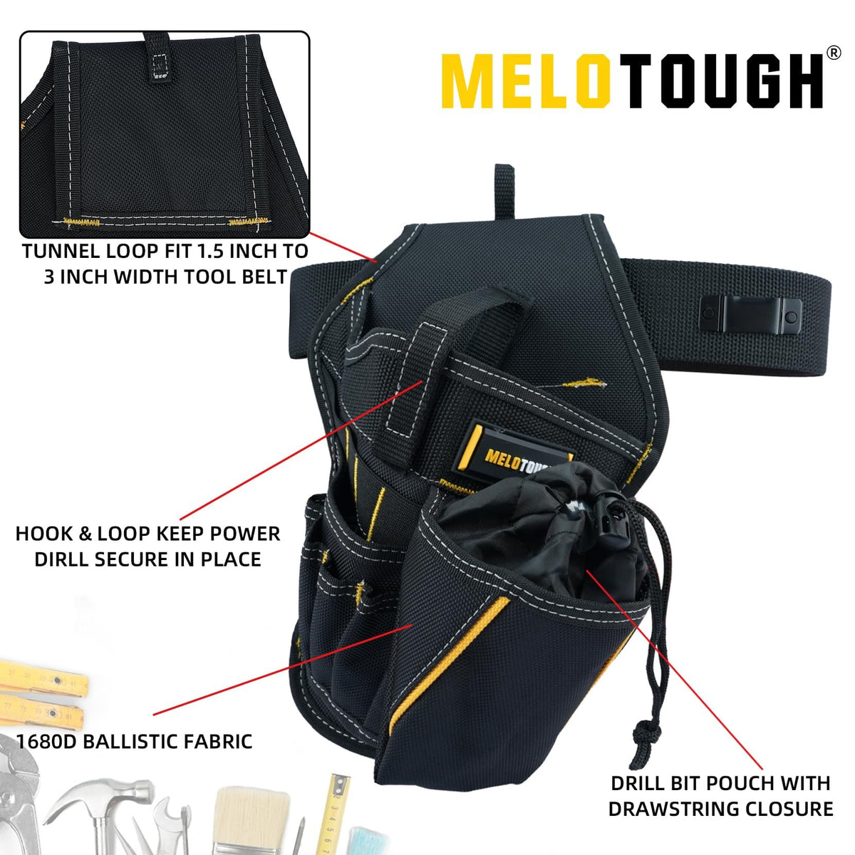 3-in-1 Drill Holster with Magnetic Wristband Y551906