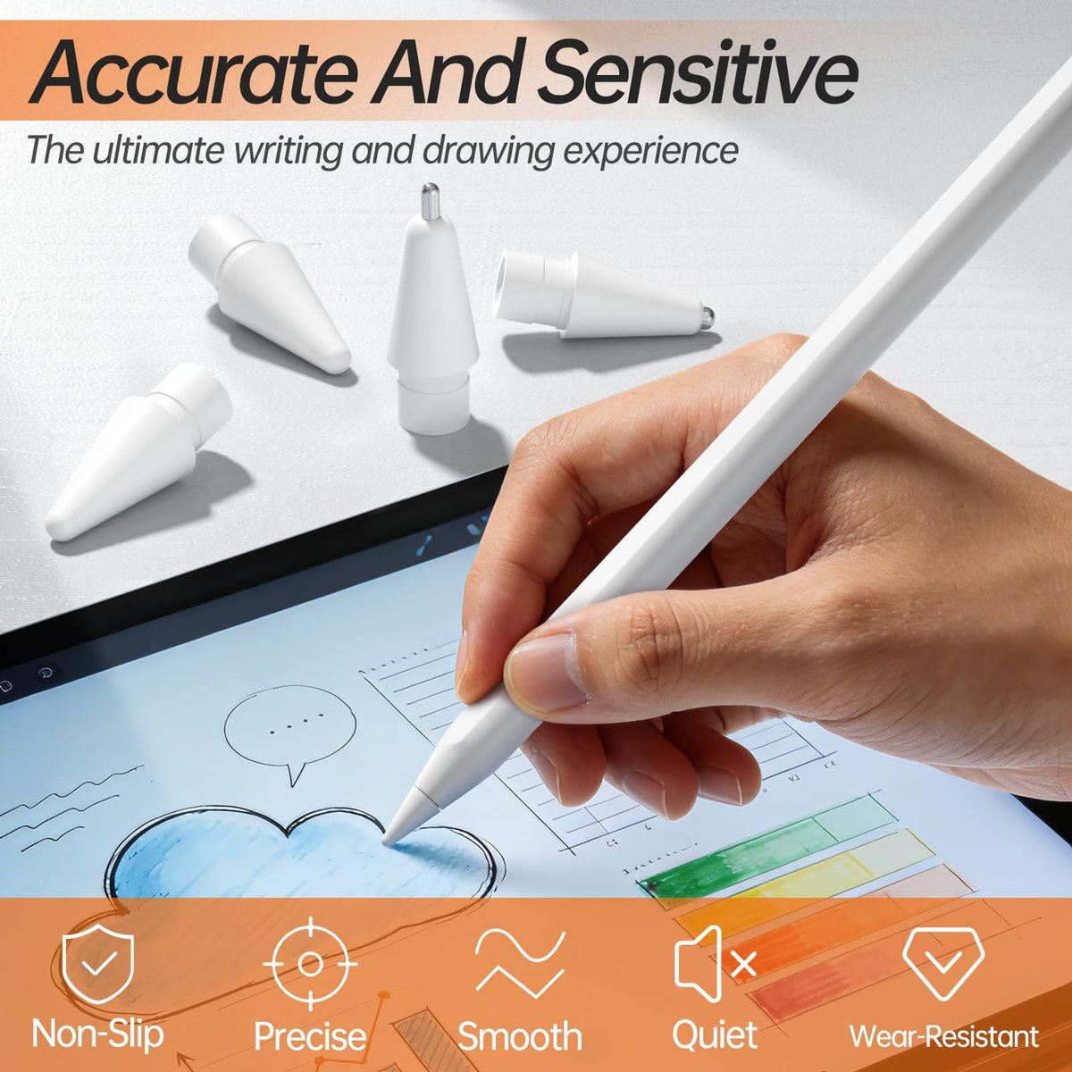 Replacement Tips for Apple Pencil 4 Pack F7493