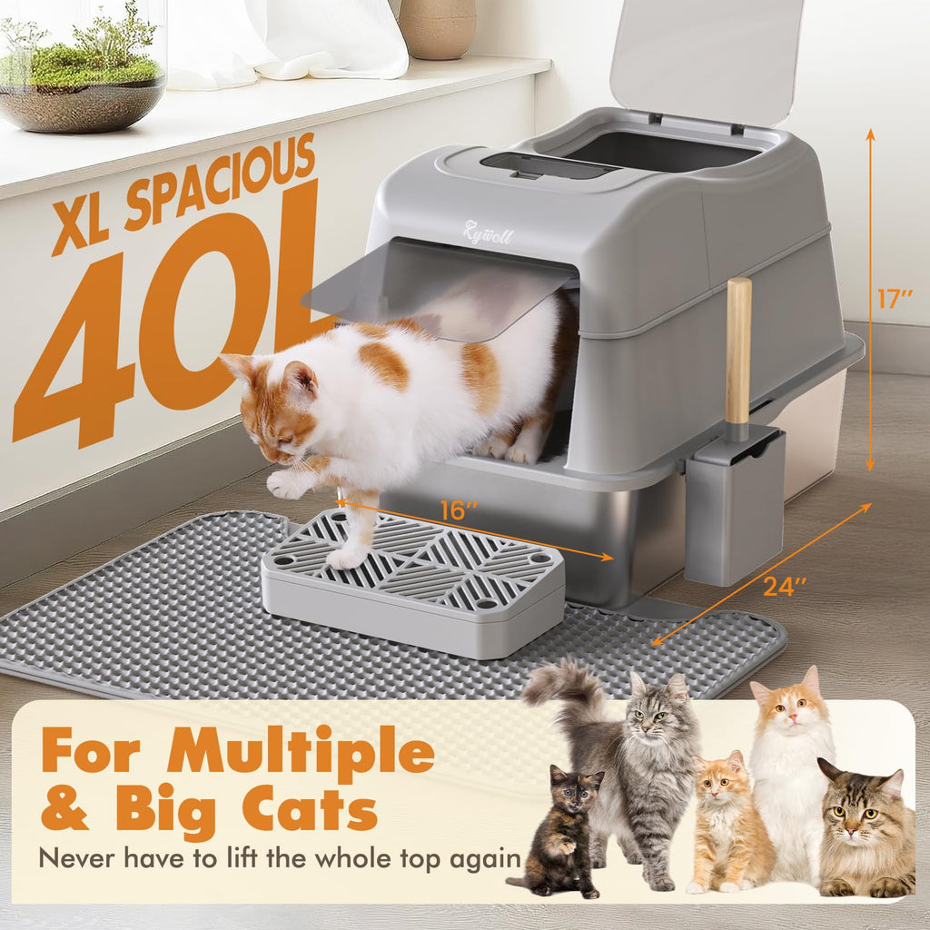 Stainless Steel Cat Litter Box 40L P241