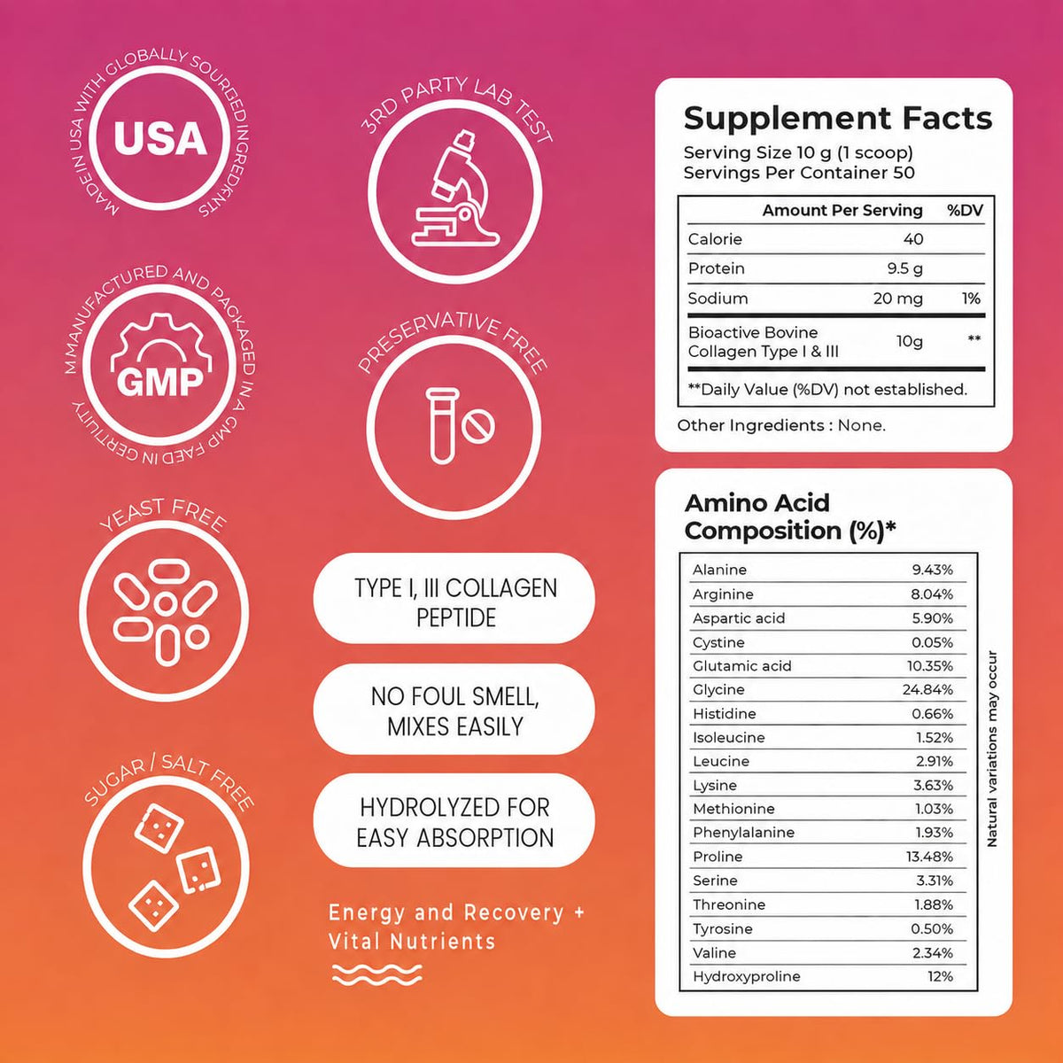 Hydrolyzed Collagen Powder 500 g G598443