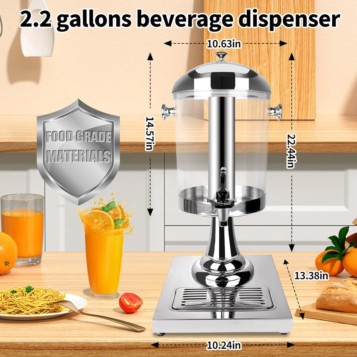 Stainless Steel Beverage Dispenser with Stand I958625