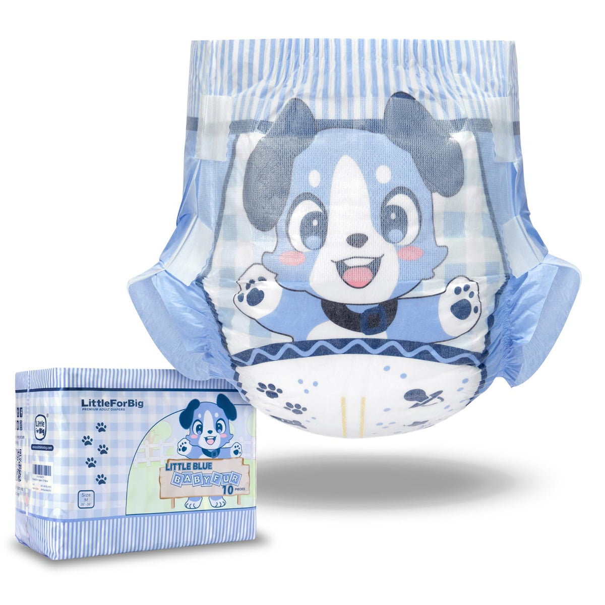 Adjustable Hook-and-Loop Fastener Closure Adult Printed Cloth Back Diaper 10 Pieces Medium 28"-38" S461