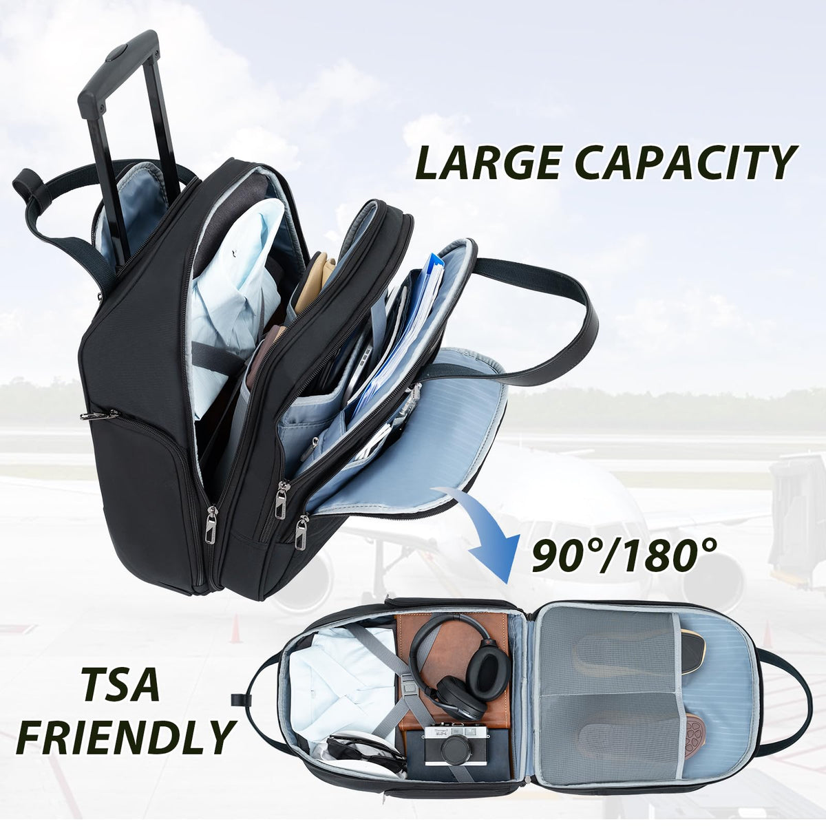 16" Underseat Rolling Lightweight Suitcase C546