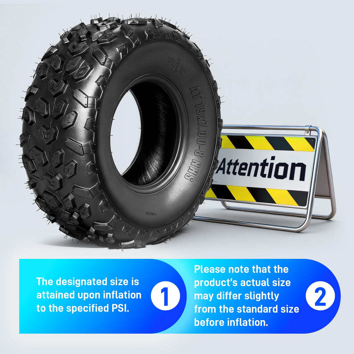 Set of 2 19x7-8 ATV/UTV Tires K6829