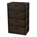 Brown 4 Drawer Storage Tower A559
