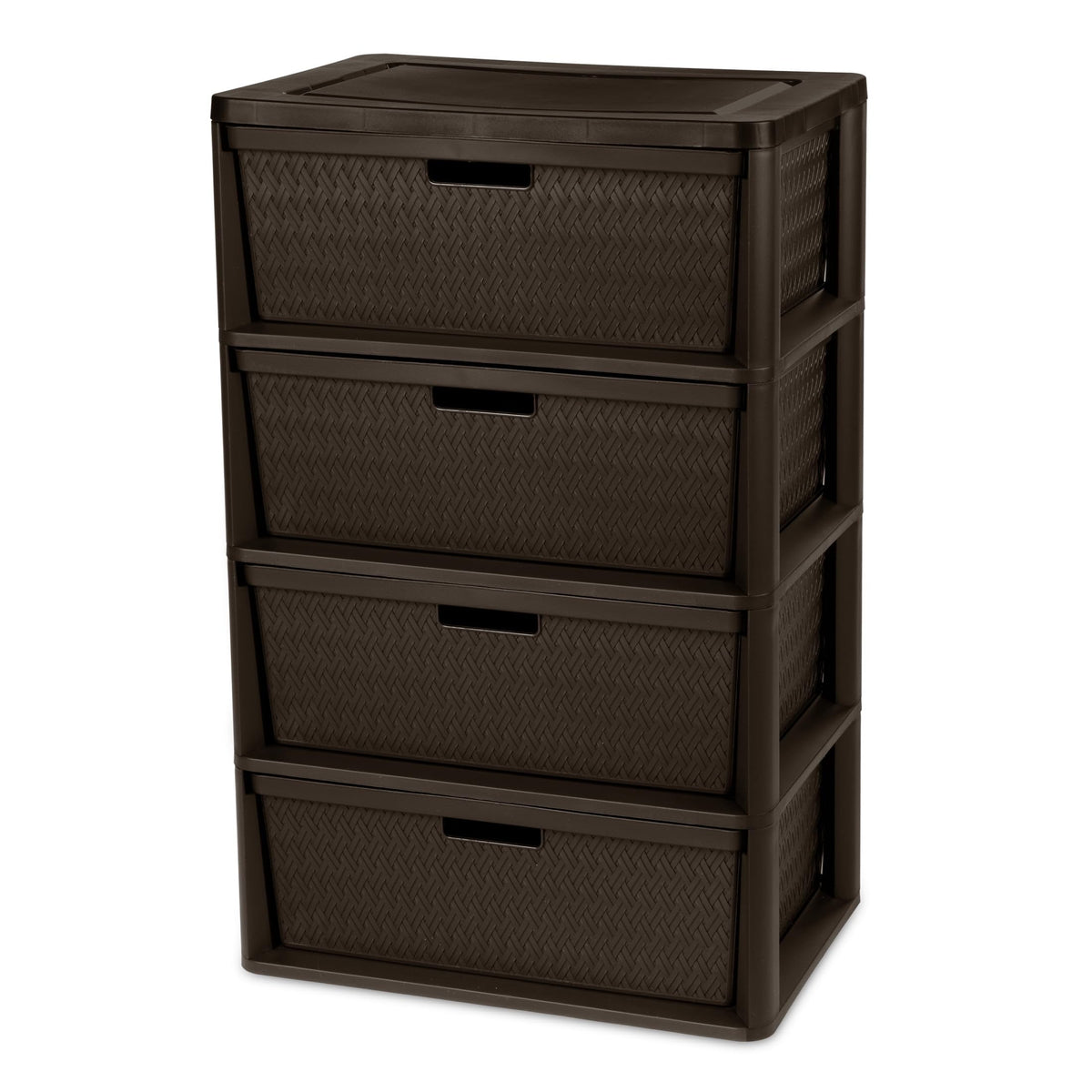 Brown 4 Drawer Storage Tower A559