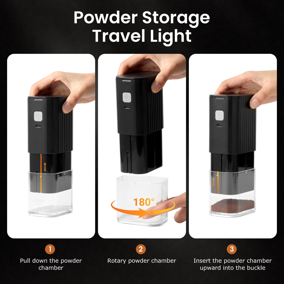 Portable Electric Coffee Grinder Adjustable Stainless Steel Burr S327388