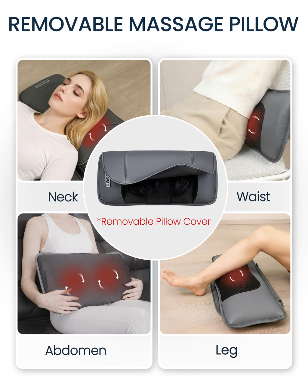 Full Body Massage Mat with Heat, Adjustable Lumbar Traction, Detachable Neck Shiatsu Roller, Airbag Compression, Vibration Massage Pad T9489