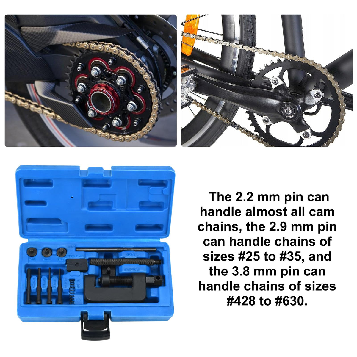 13-Piece Motorcycle Chain Breaker Tool Kit with Carrying Case Q849253