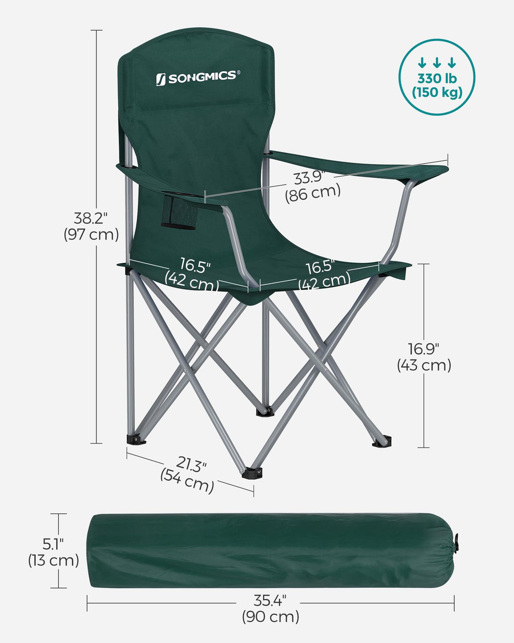 Set of 2 Folding Camping Chairs D17857