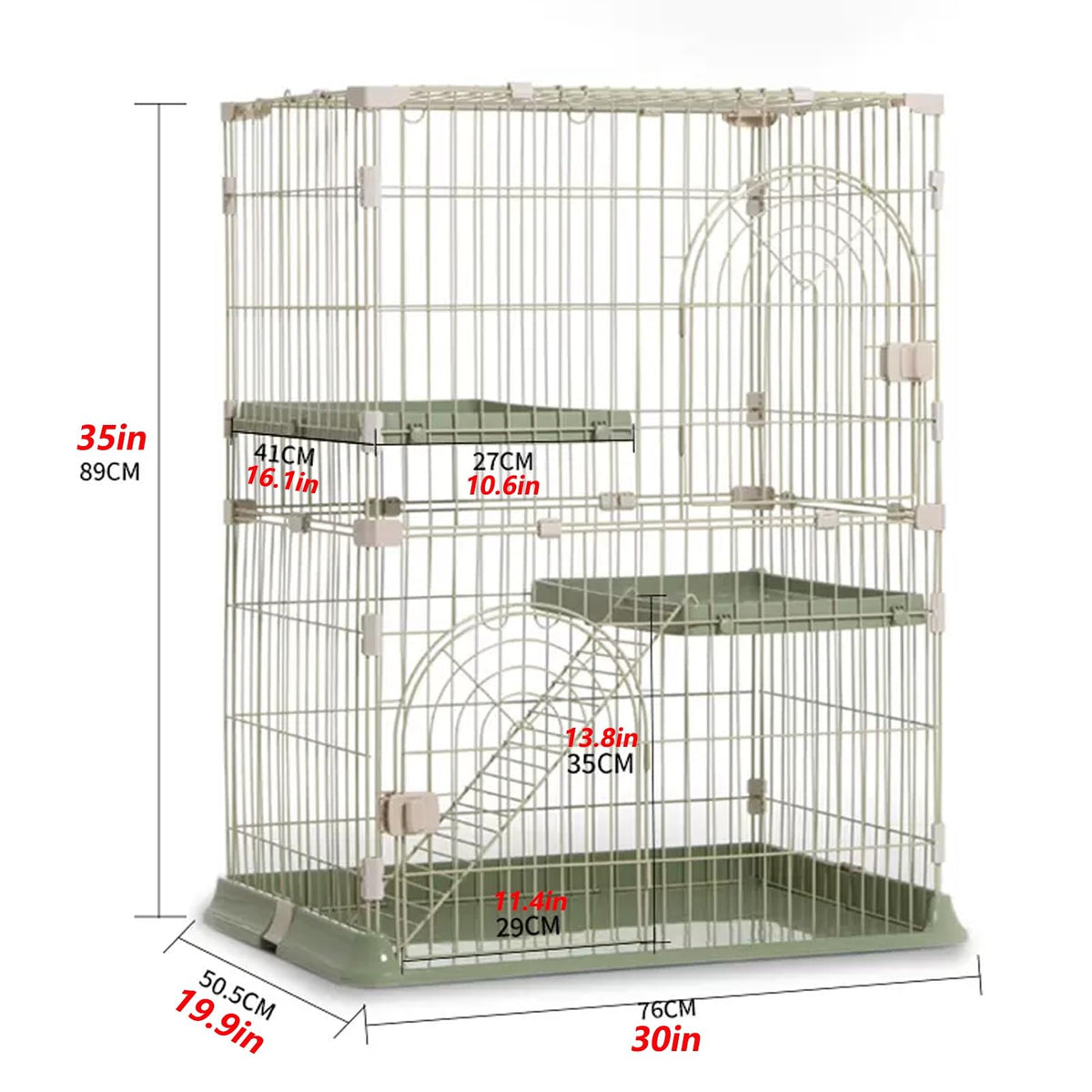 3/4-Tier Wire Cat Cage Playpen Kennel with Hammock H929