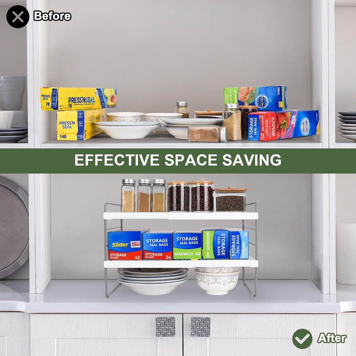 Expandable Adjustable Kitchen Wrap Box Organizer Rack T9862