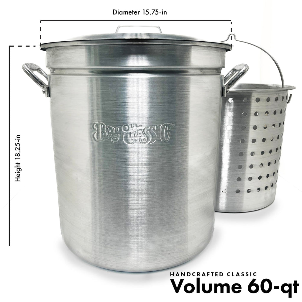 60 Qt Aluminum Stockpot with Basket D585