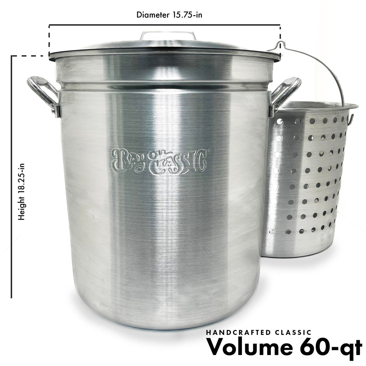 60 Qt Aluminum Stockpot with Basket D585