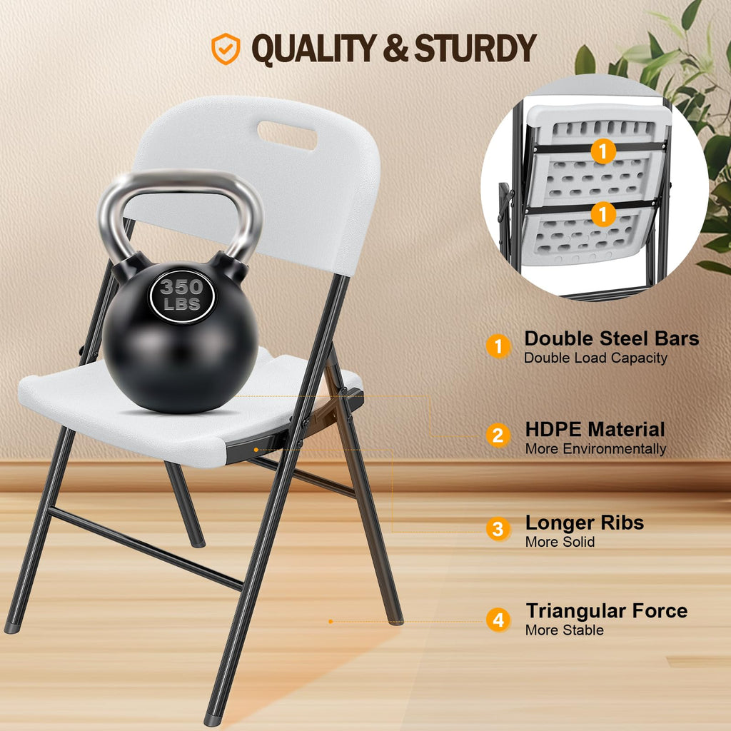 White 4 Pack Folding Chairs T88500